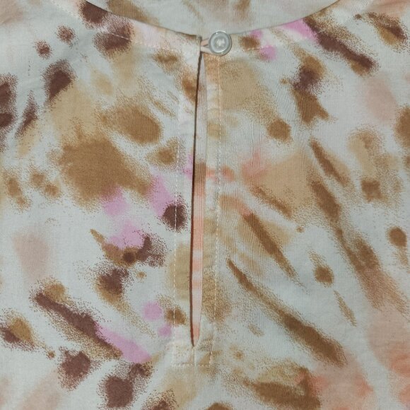 Lands End XL Tie-Dye Long Sleeve Tunic Top With Button Detail Cotton.4034 - Picture 5 of 10